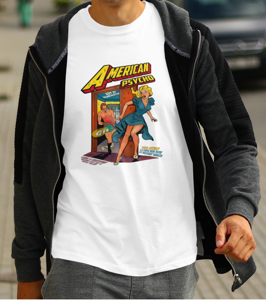 American Psycho Comic Style Chase Vintage T-Shirt