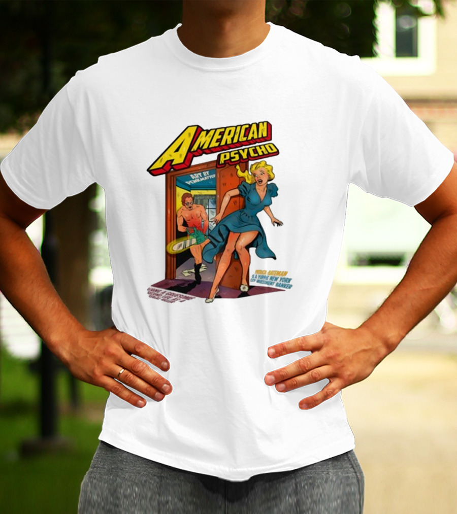 American Psycho Comic Style Chase Vintage T-Shirt