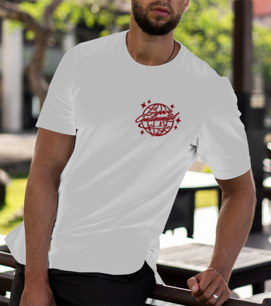 Yung Bae Groove Continental Red Globe Graphic With Stars T-Shirt