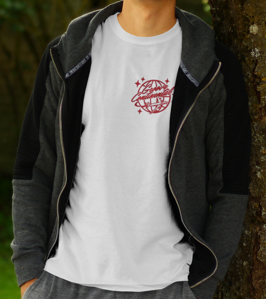 Yung Bae Groove Continental Red Globe Graphic With Stars T-Shirt