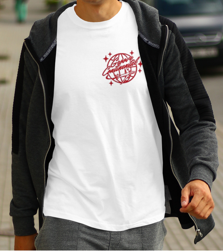 Yung Bae Groove Continental Red Globe Graphic With Stars T-Shirt