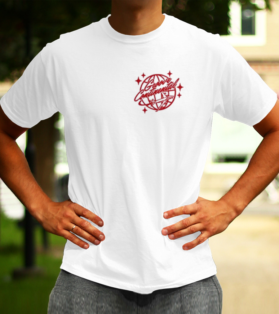 Yung Bae Groove Continental Red Globe Graphic With Stars T-Shirt
