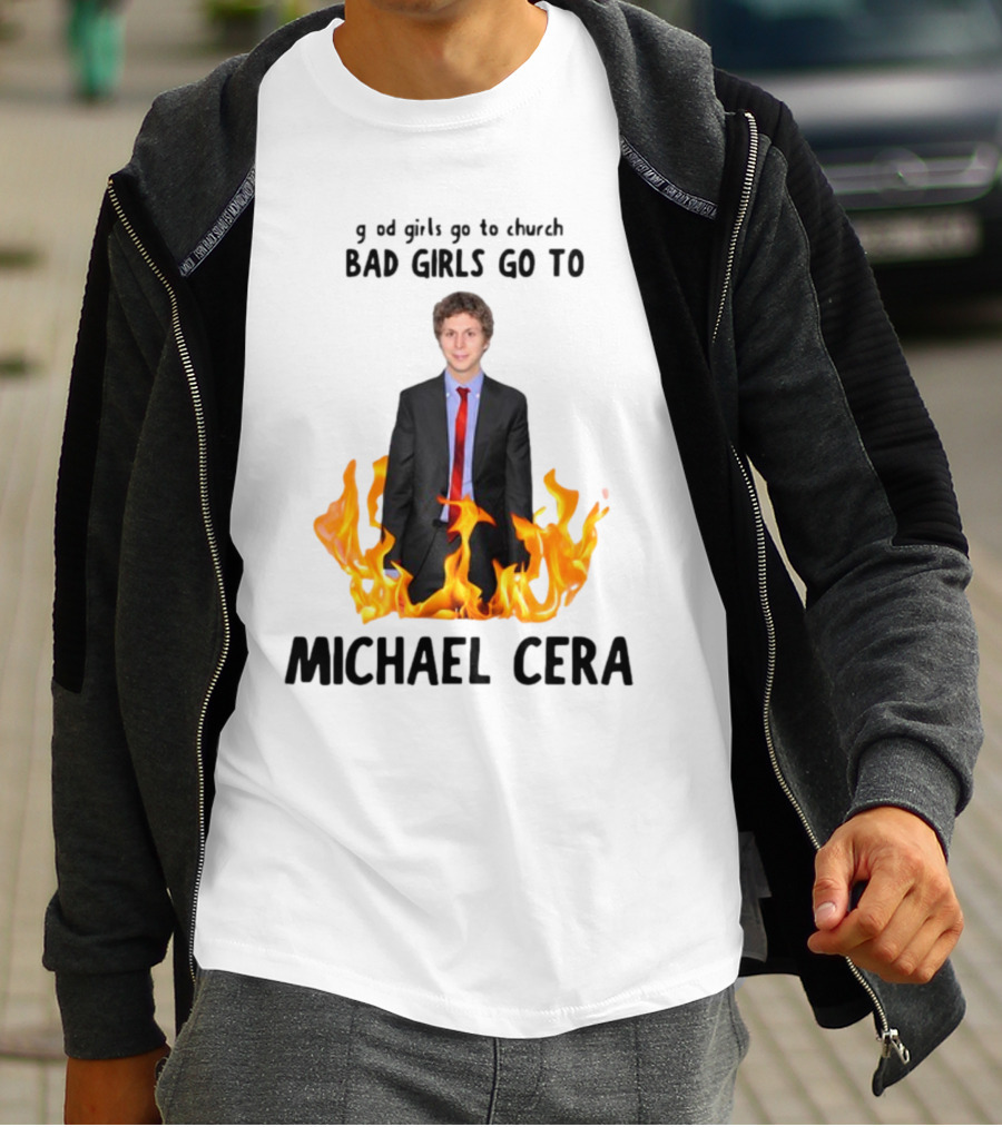 Bad Girls Go To Michael Cera Flame Suit T-Shirt