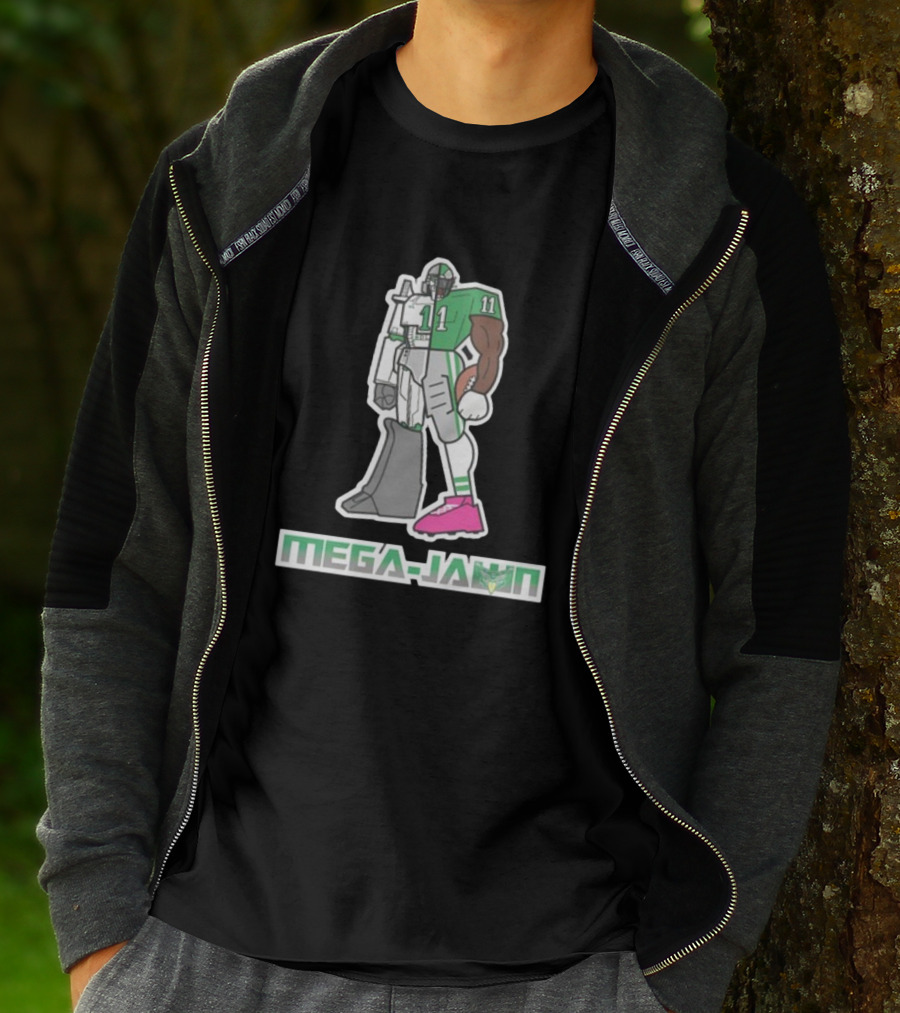 Phillygoat Mega-Jawn Football Robot Player 11 Green Pink Cleat T-Shirt