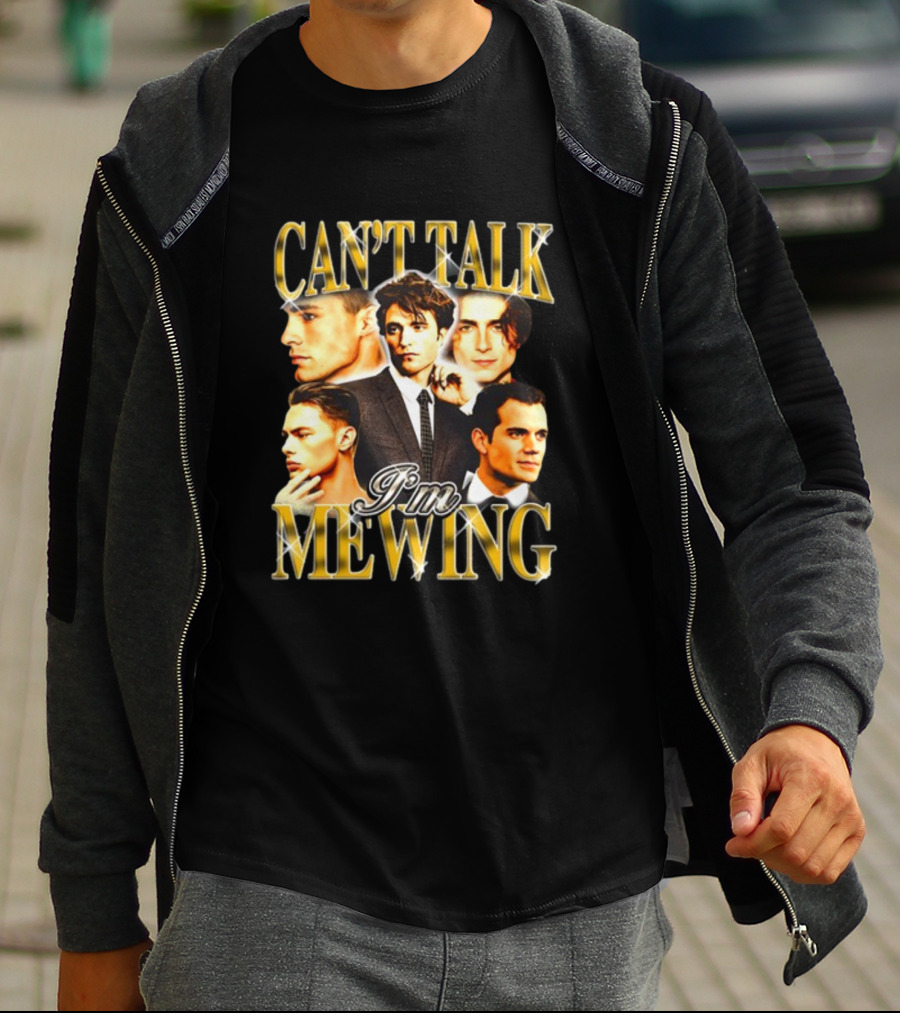 Can't Talk I'm Mewing Male Icons T-Shirt