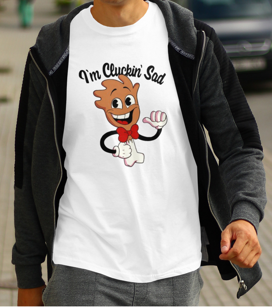 I'm Cluckin' Sad Cartoon Drumstick Character Bow Tie T-Shirt