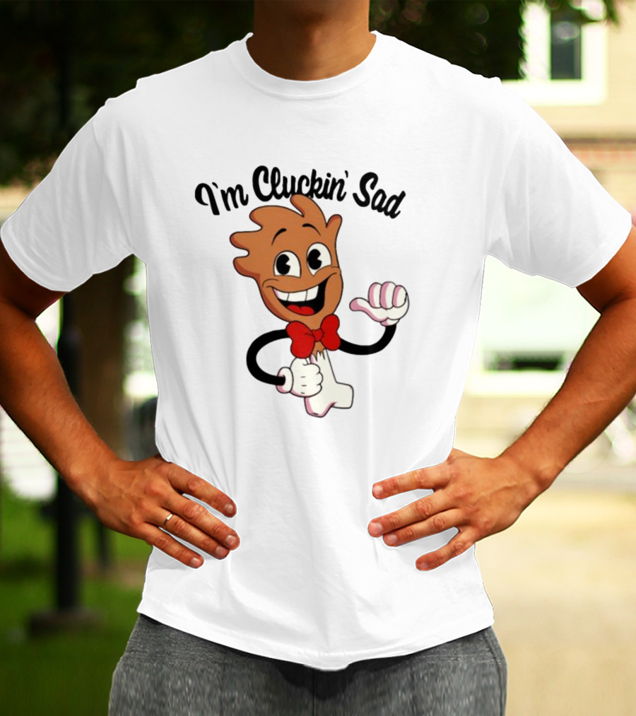 I'm Cluckin' Sad Cartoon Drumstick Character Bow Tie T-Shirt