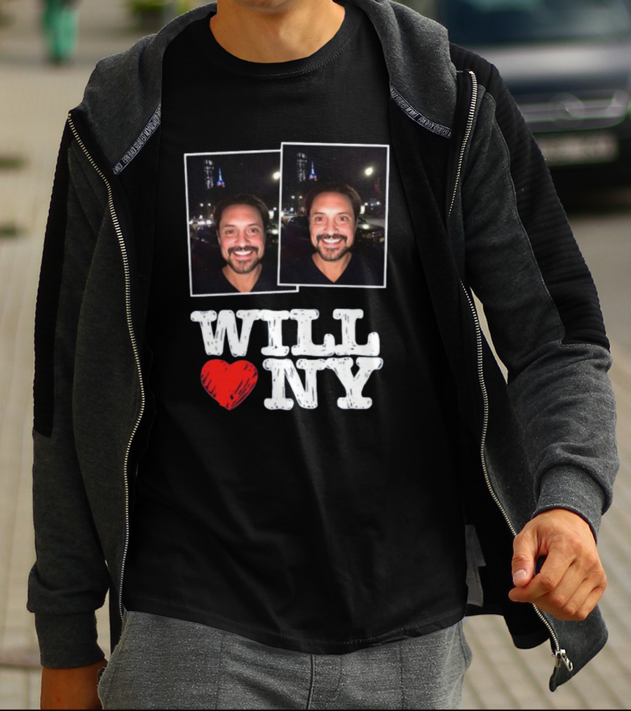 WILL ❤️ NY Two Smiling Faces Night Cityscape T-Shirt