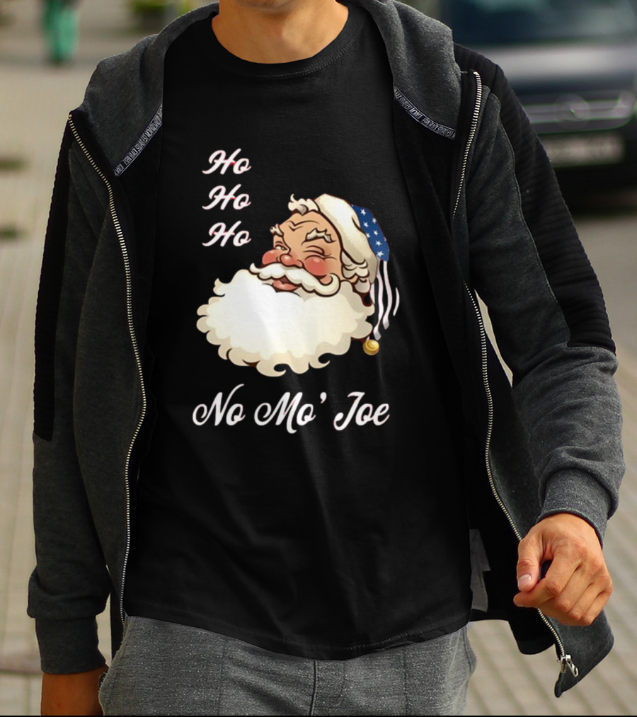 Ho Ho Ho No Mo’ Joe Patriotic Santa Hat Winking Santa T-Shirt