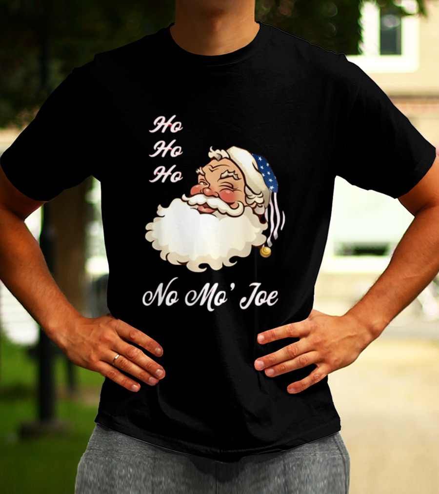 Ho Ho Ho No Mo’ Joe Patriotic Santa Hat Winking Santa T-Shirt