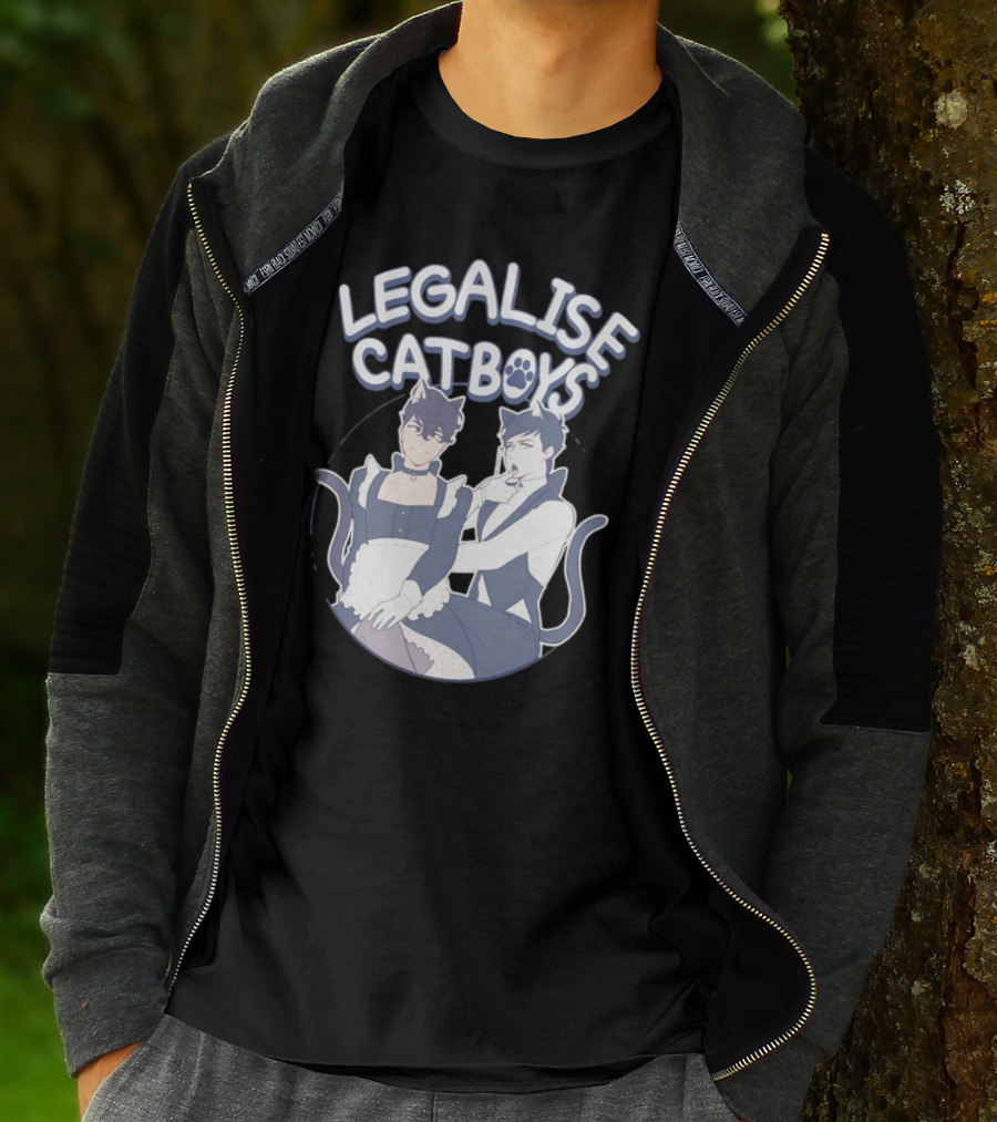Legalise Catboys Anime Style Characters With Cat Ears And Tails T-Shirt