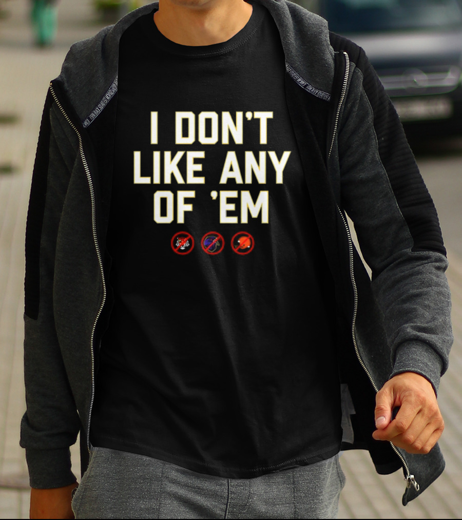 I Don’t Like Any Of 'Em Football Rivals Crossed Out Icons T-Shirt