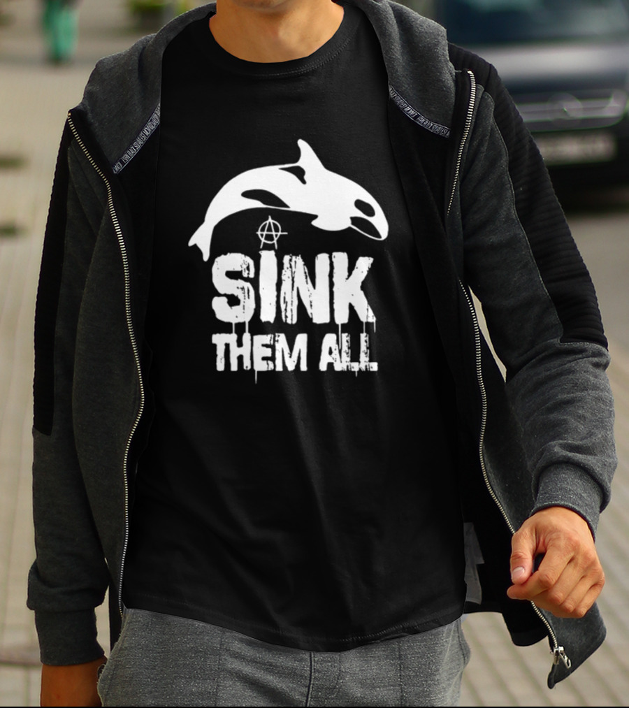 Antifascist Orca Sink Them All Anarchy T-Shirt