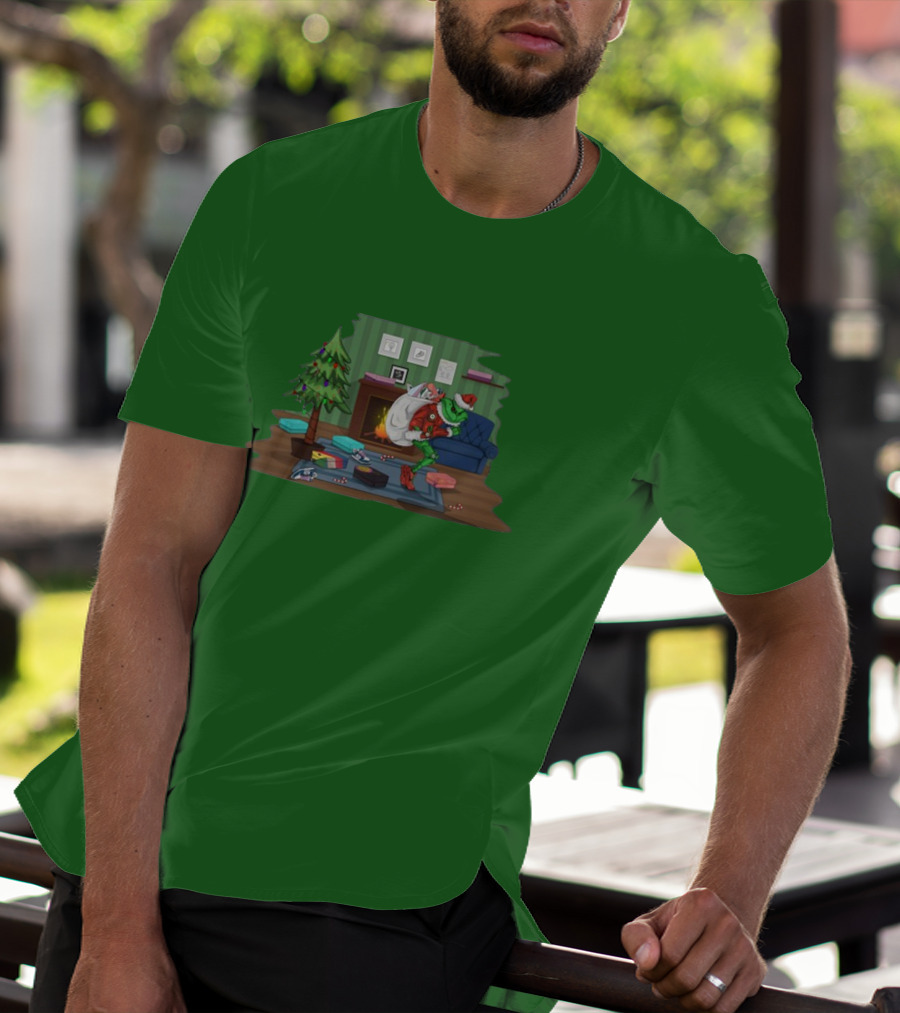 How The Grinch Stole Sneakers Stealing Colorful Boxes By Christmas Tree T-Shirt