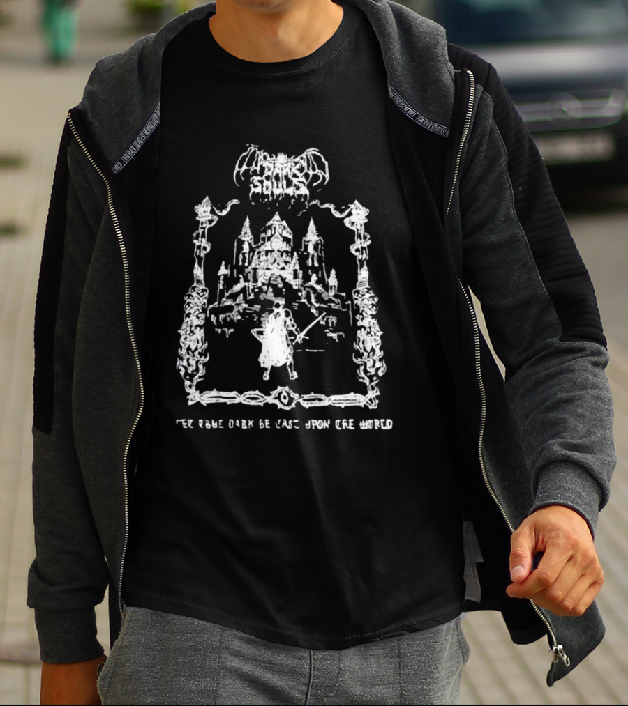 Demon's Souls The True Dark Be Cast Upon Cre World Castle Warrior Scene T-Shirt