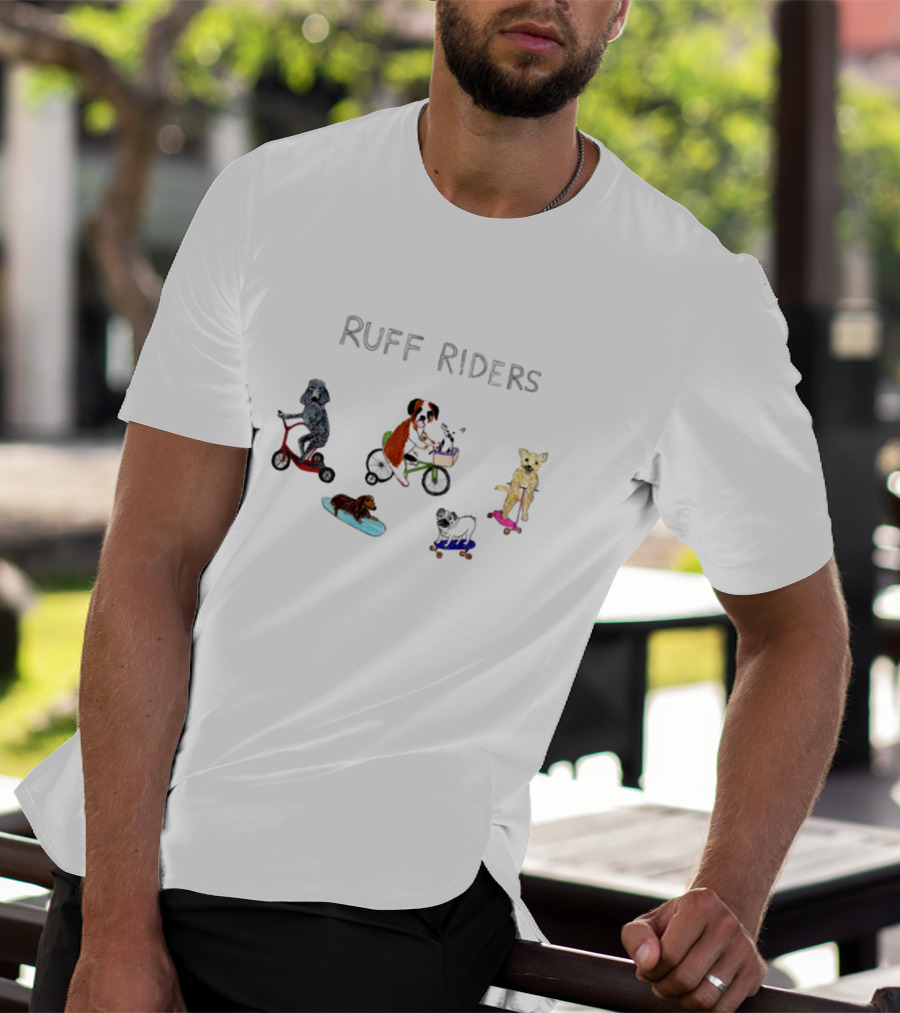 RUFF RIDERS Poodles Boxers Bulldogs Skateboards Scooters Bicycles T-Shirt