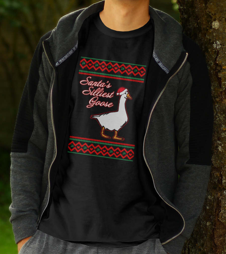 Santa's Silliest Goose Festive Holiday T-Shirt