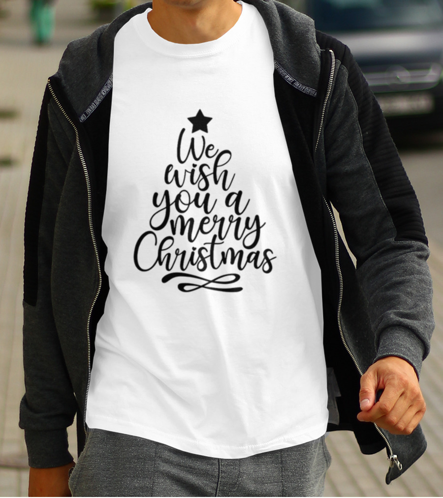 We Wish You A Merry Christmas Tree Star Family Holiday Xmas T-Shirt