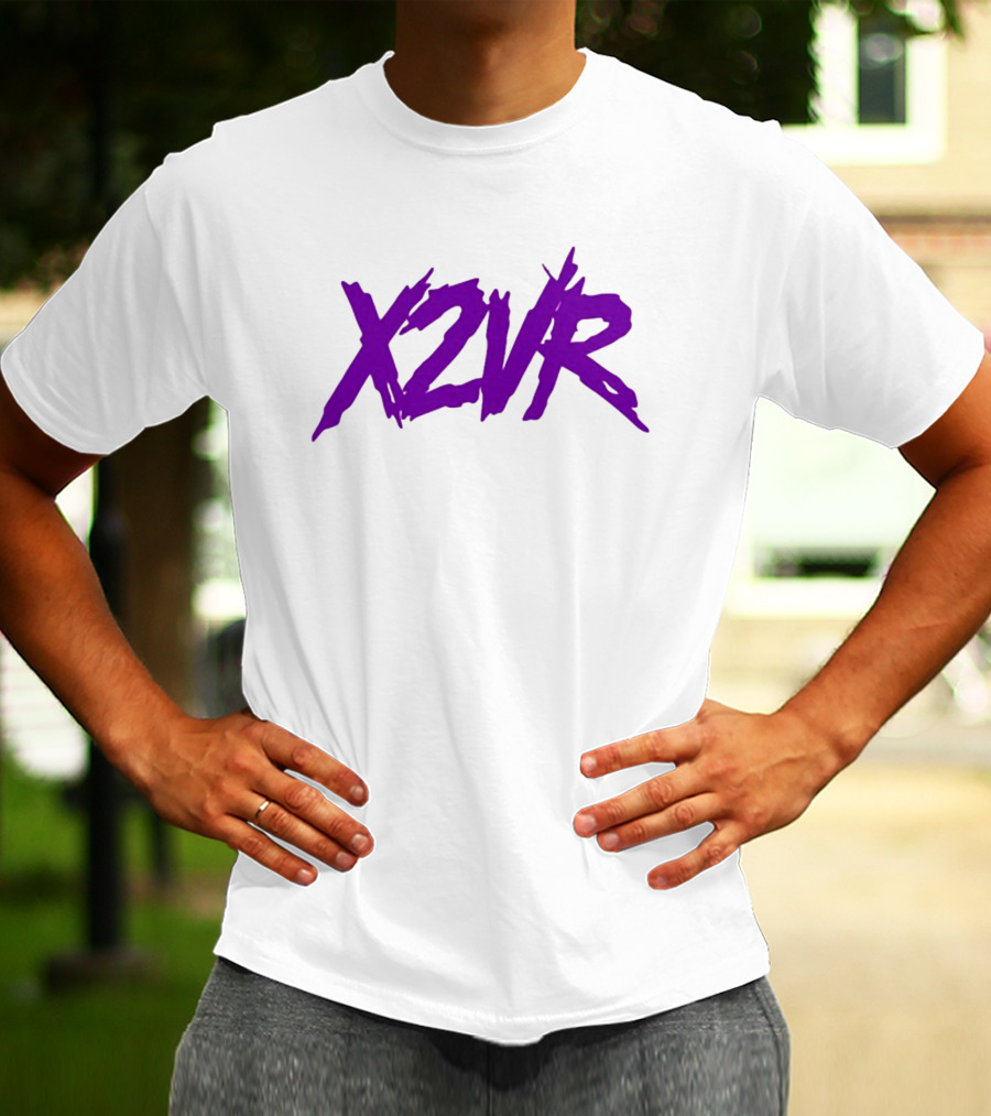 X2vr Grunge Purple Distressed Brushstroke T-Shirt