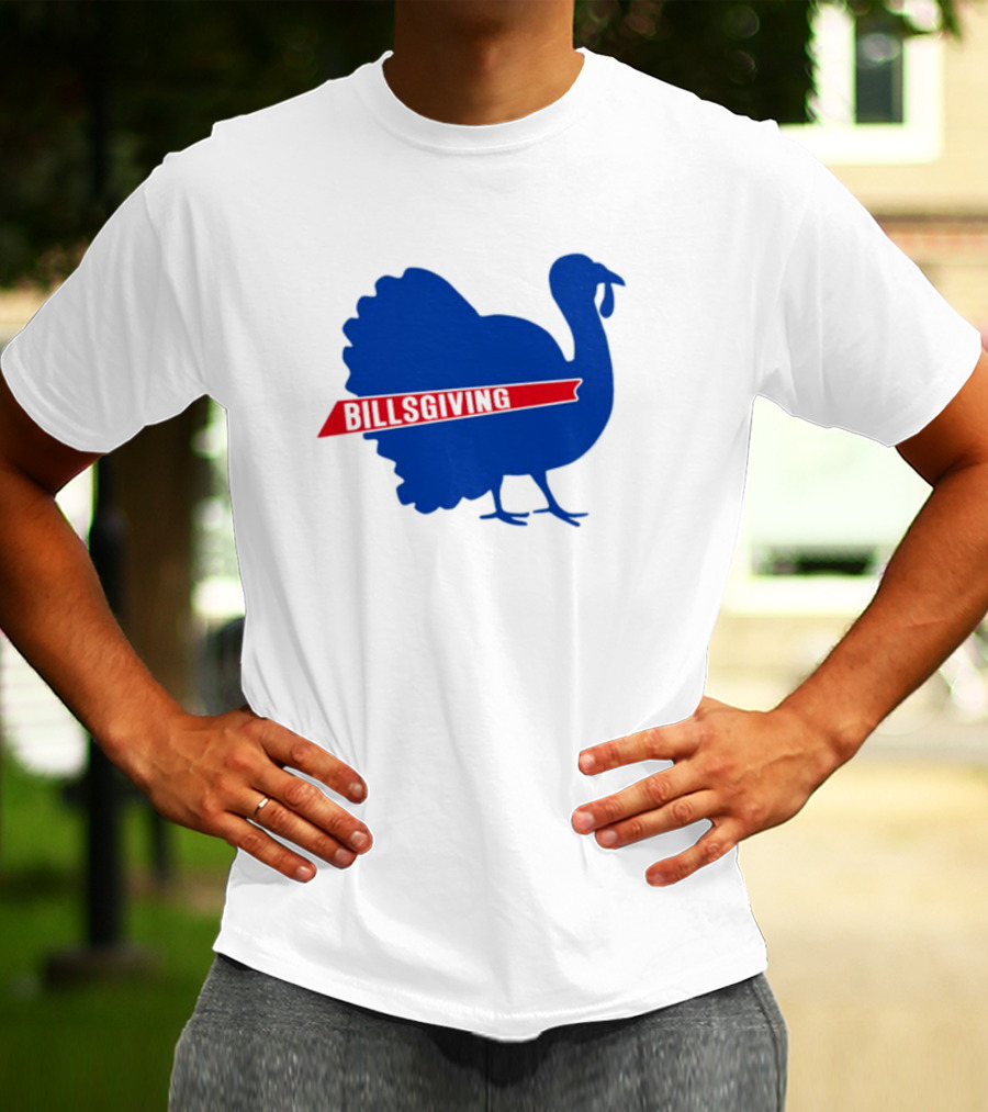 Billsgiving Turkey With Blue And Red T-Shirt