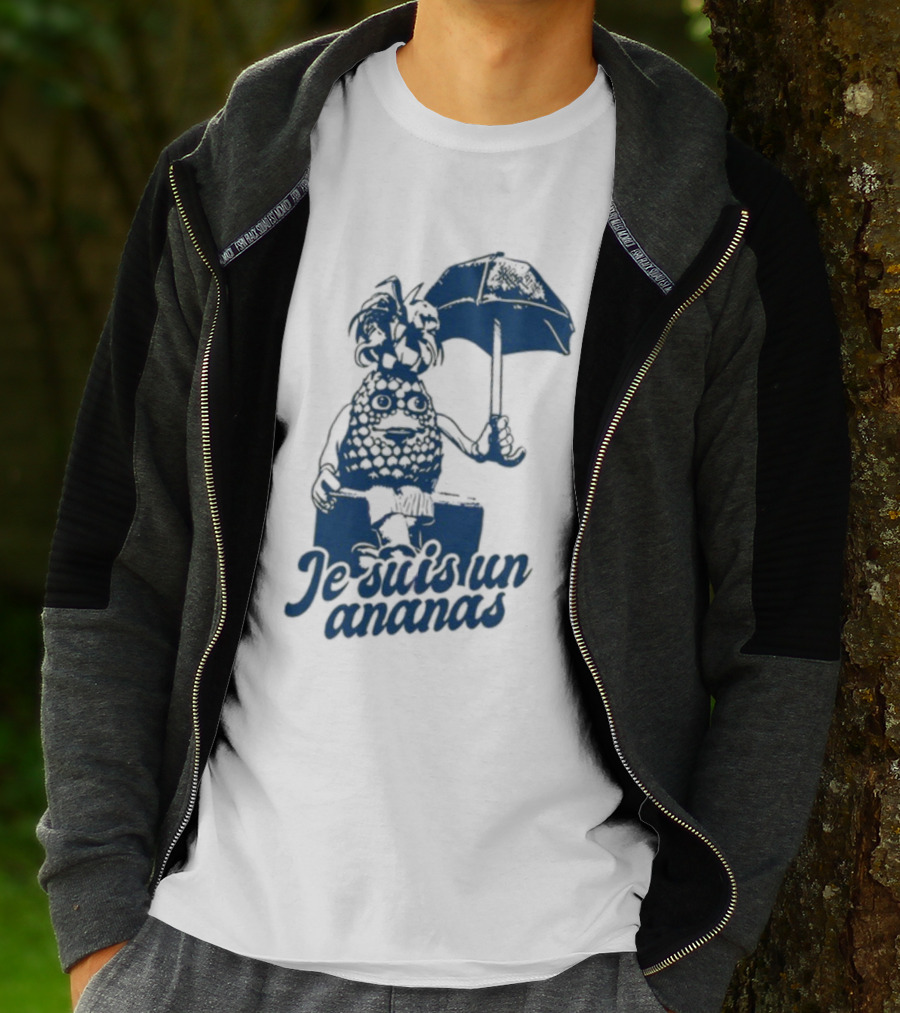 Retrokid Je Suis Un Ananas Pineapple Character With Umbrella T-Shirt