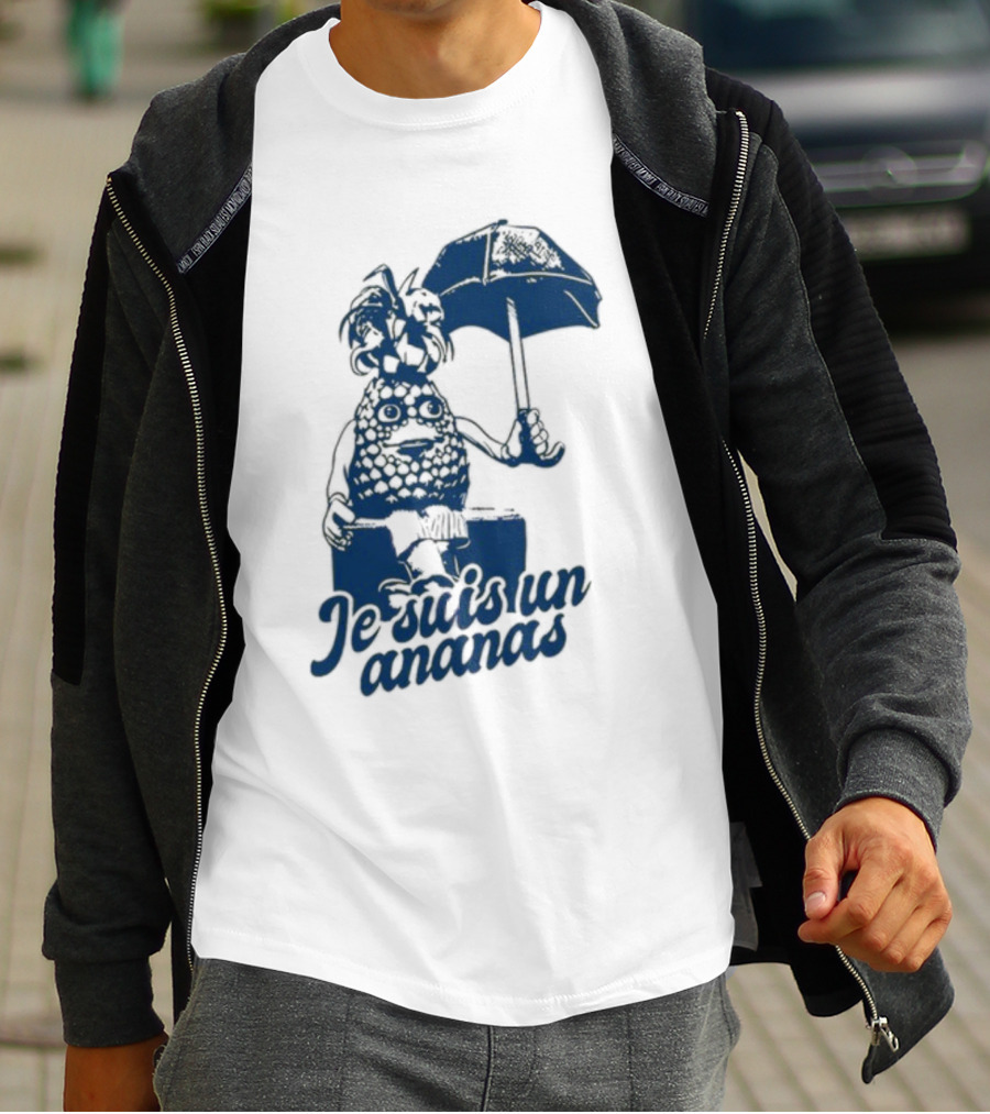 Retrokid Je Suis Un Ananas Pineapple Character With Umbrella T-Shirt