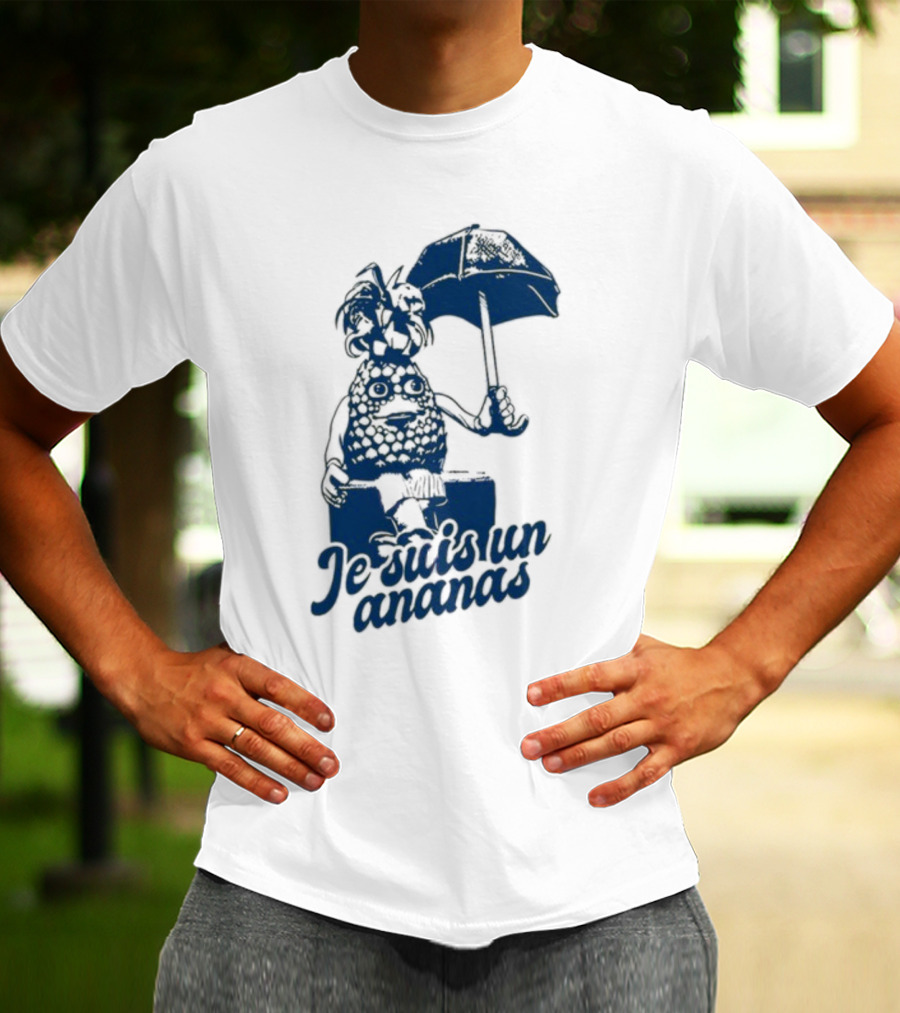 Retrokid Je Suis Un Ananas Pineapple Character With Umbrella T-Shirt