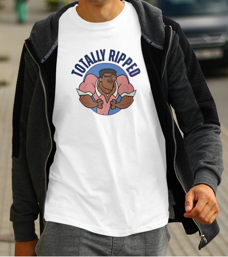 Totally Ripped Cartoon Character Flexing Muscles T-Shirt