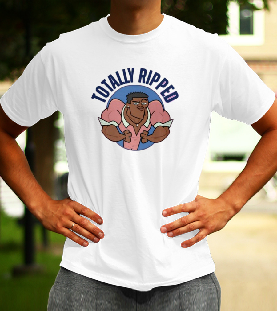 Totally Ripped Cartoon Character Flexing Muscles T-Shirt