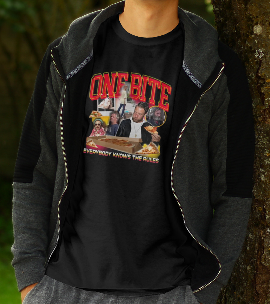 One Bite Everybody Knows The Rules Dave Portnoy Pizza Review Collage T-Shirt