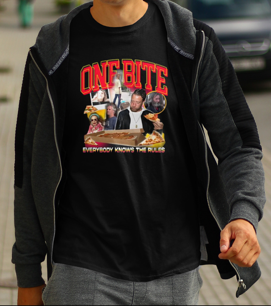 One Bite Everybody Knows The Rules Dave Portnoy Pizza Review Collage T-Shirt