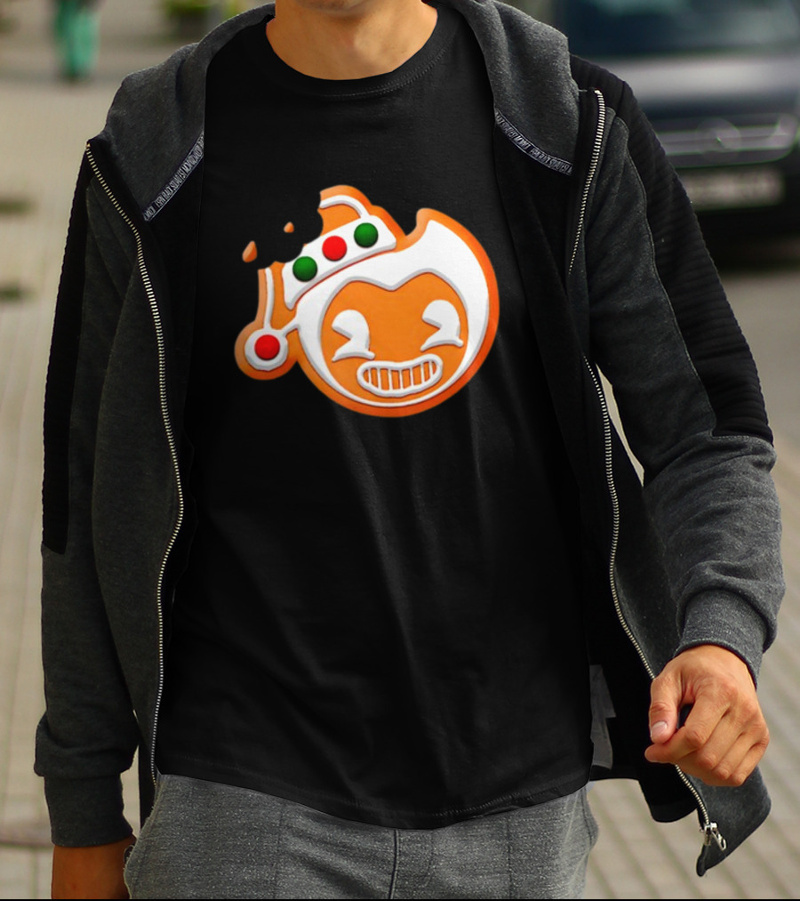 Bendy Gingerbread Christmas Cookie Bite T-Shirt