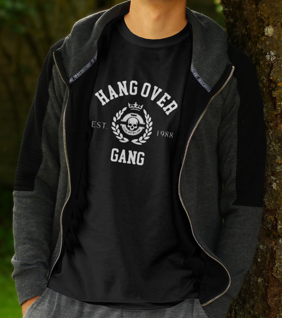 Hang Over Gang Est. 1988 Skull Crest Emblem T-Shirt