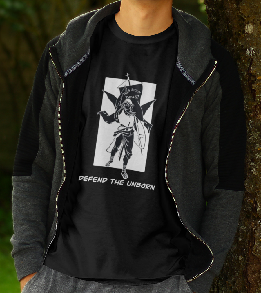 Quis Sicut Deus Defend The Unborn Angelic Warrior T-Shirt