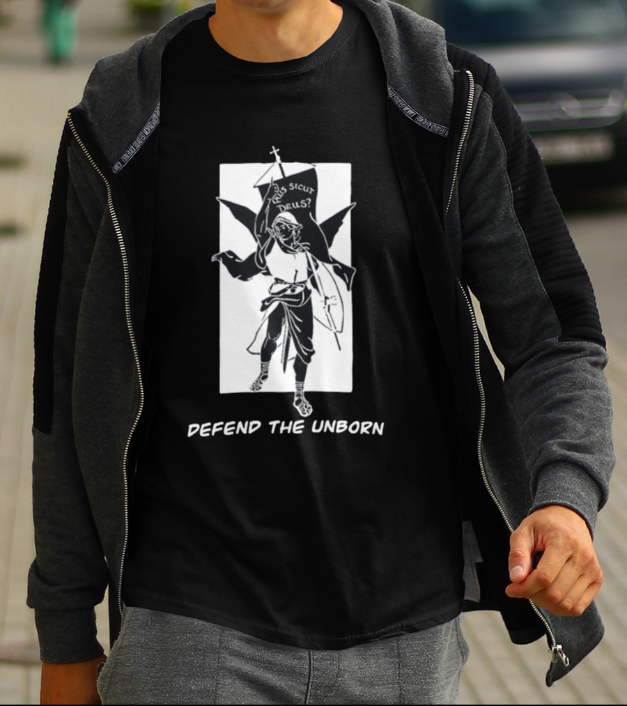 Quis Sicut Deus Defend The Unborn Angelic Warrior T-Shirt