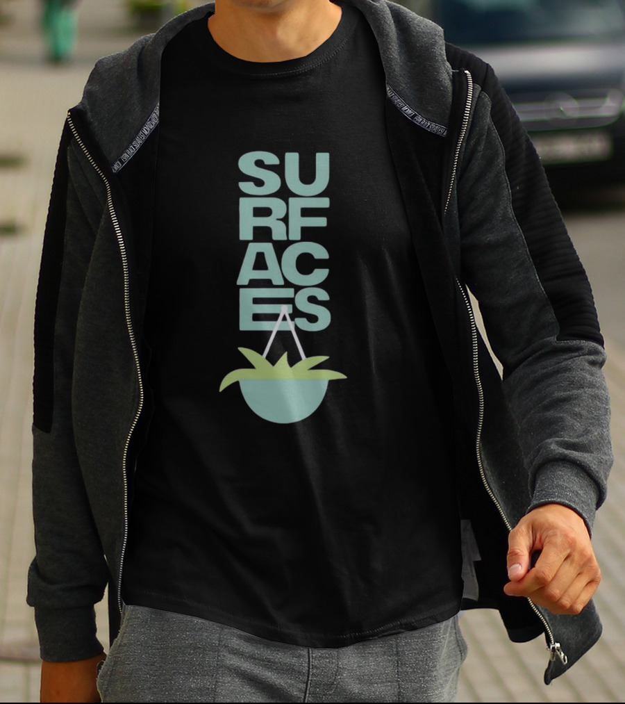 Surfacesmusic Where The Light Is Minimalist Plant Design Oil Green T-Shirt