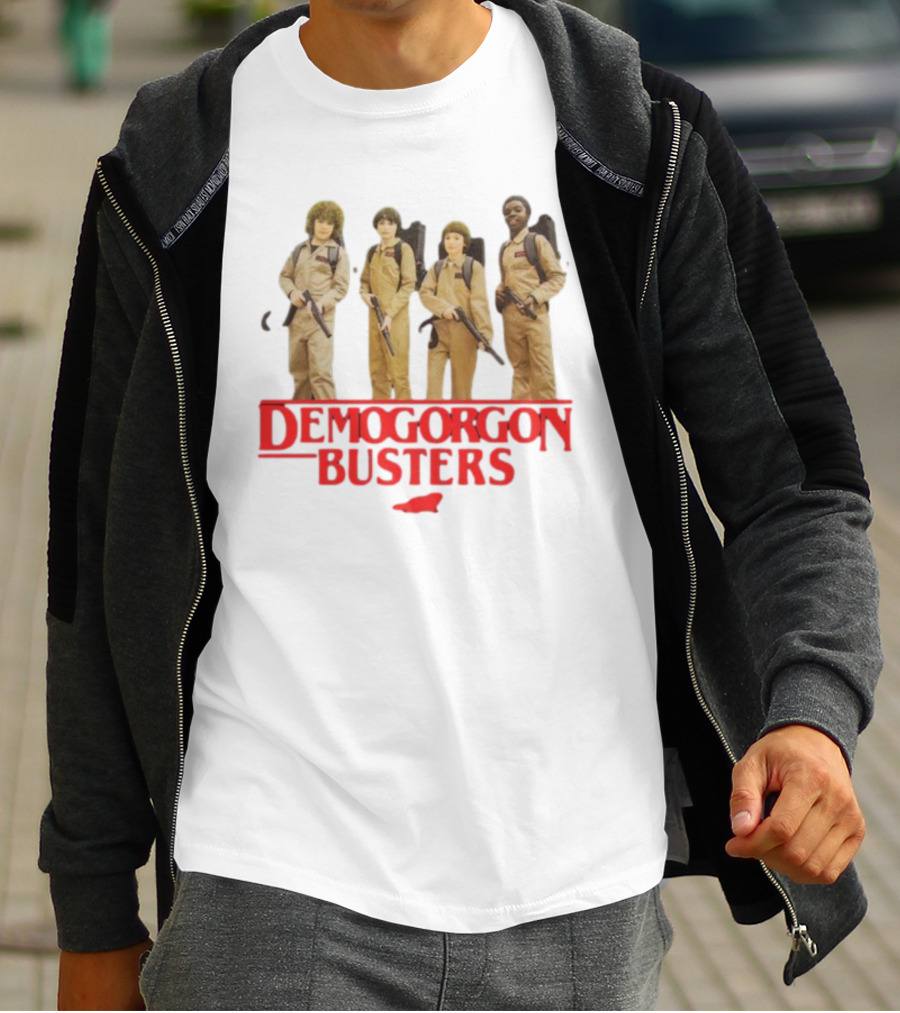 Myles Garrett Featuring Stranger Things Demogorgon Busters Ghostbusters Crossover T-Shirt
