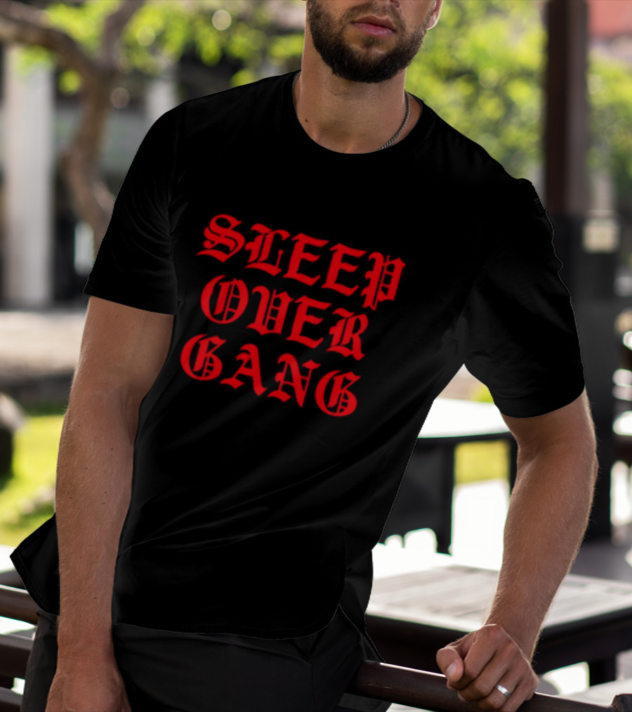 Sleep Over Gang Gothic Font Pajama Party T-Shirt