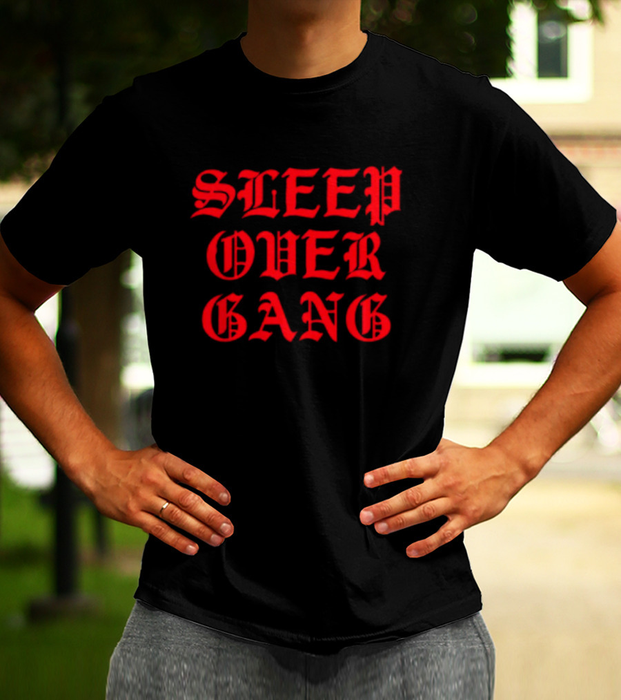 Sleep Over Gang Gothic Font Pajama Party T-Shirt