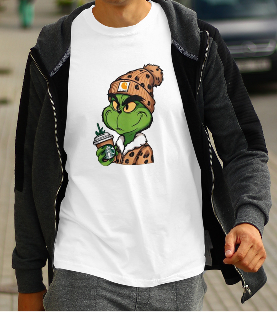 The Grinch Carhartt Beanie Starbucks Christmas T-Shirt