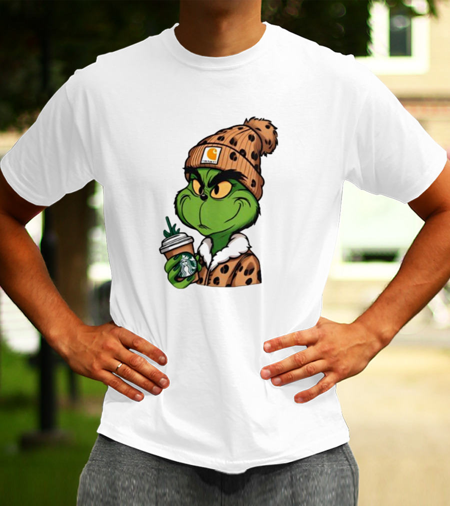 The Grinch Carhartt Beanie Starbucks Christmas T-Shirt
