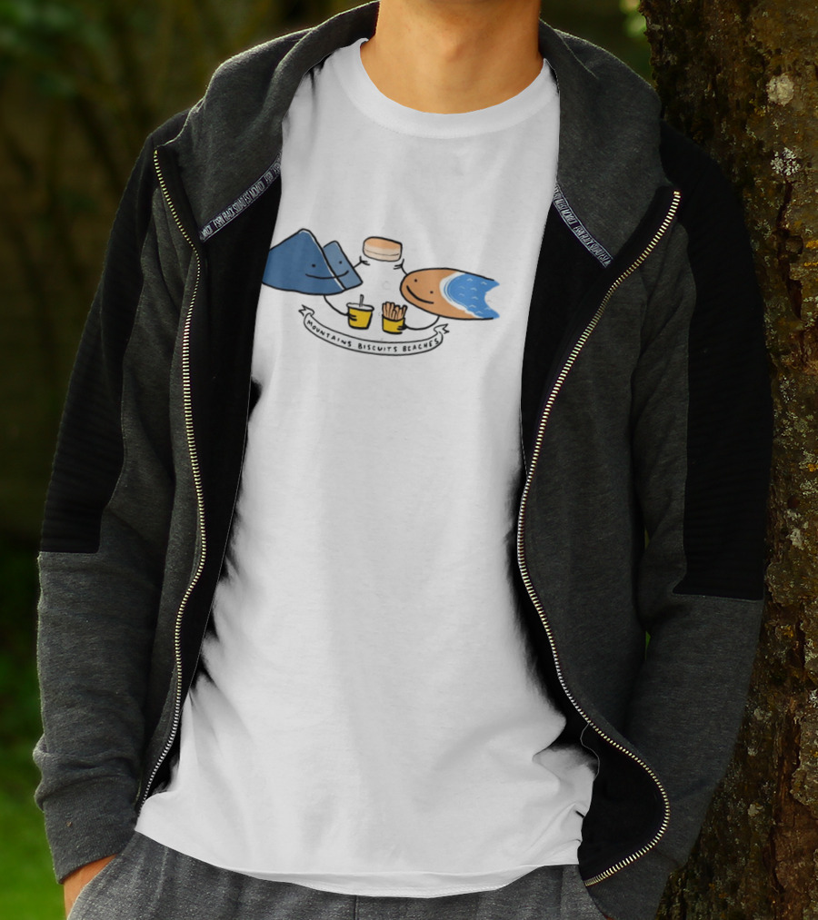 Mountains Biscuits Beaches Cute Food And Nature Image T-Shirt