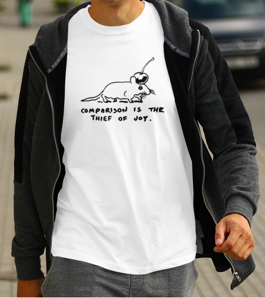 Comparison Is The Thief Of Joy Mouse Cherry Balloon T-Shirt