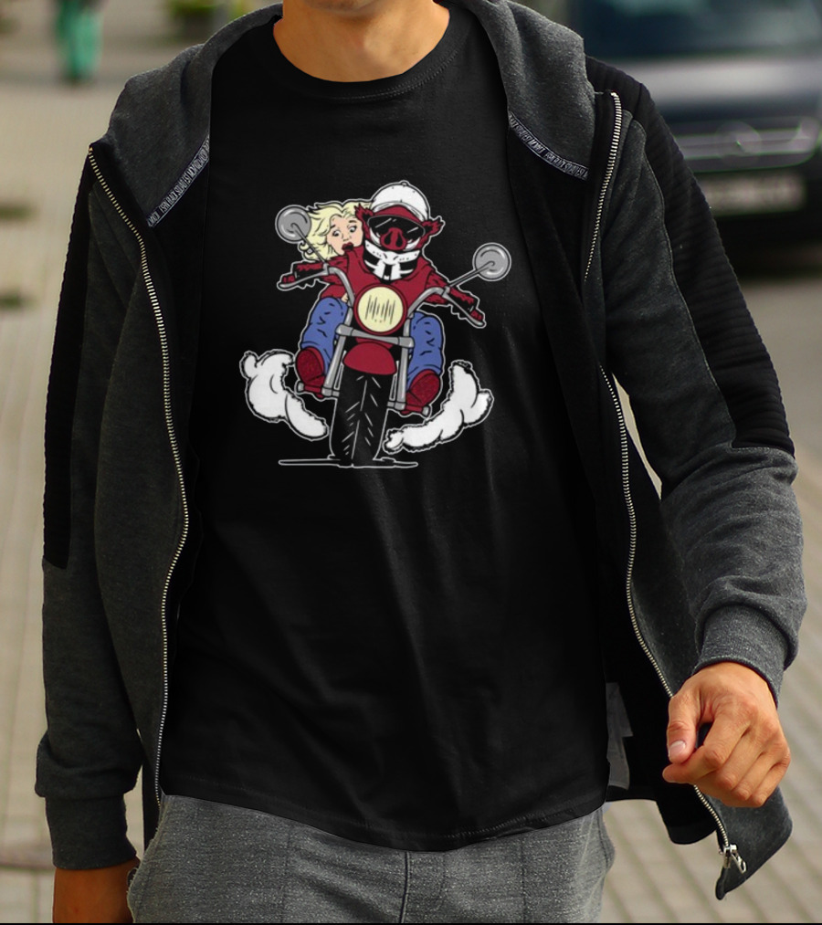 The Prodigal Son Returns Motorcycle Adventure With Pig Rider And Blonde Companion T-Shirt