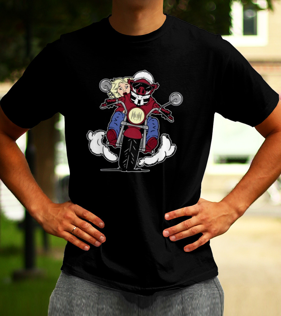 The Prodigal Son Returns Motorcycle Adventure With Pig Rider And Blonde Companion T-Shirt