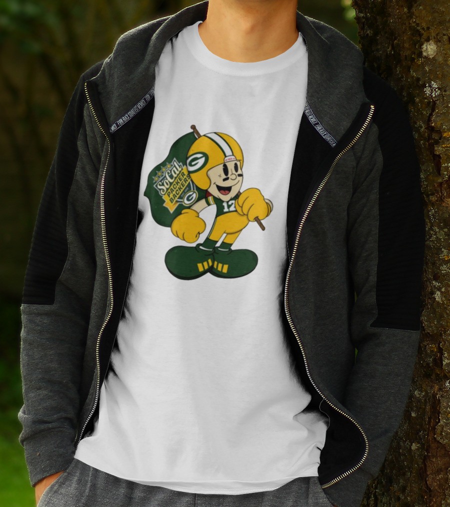 Socal Packer Backers 12 Retro Cartoon Football Character T-Shirt