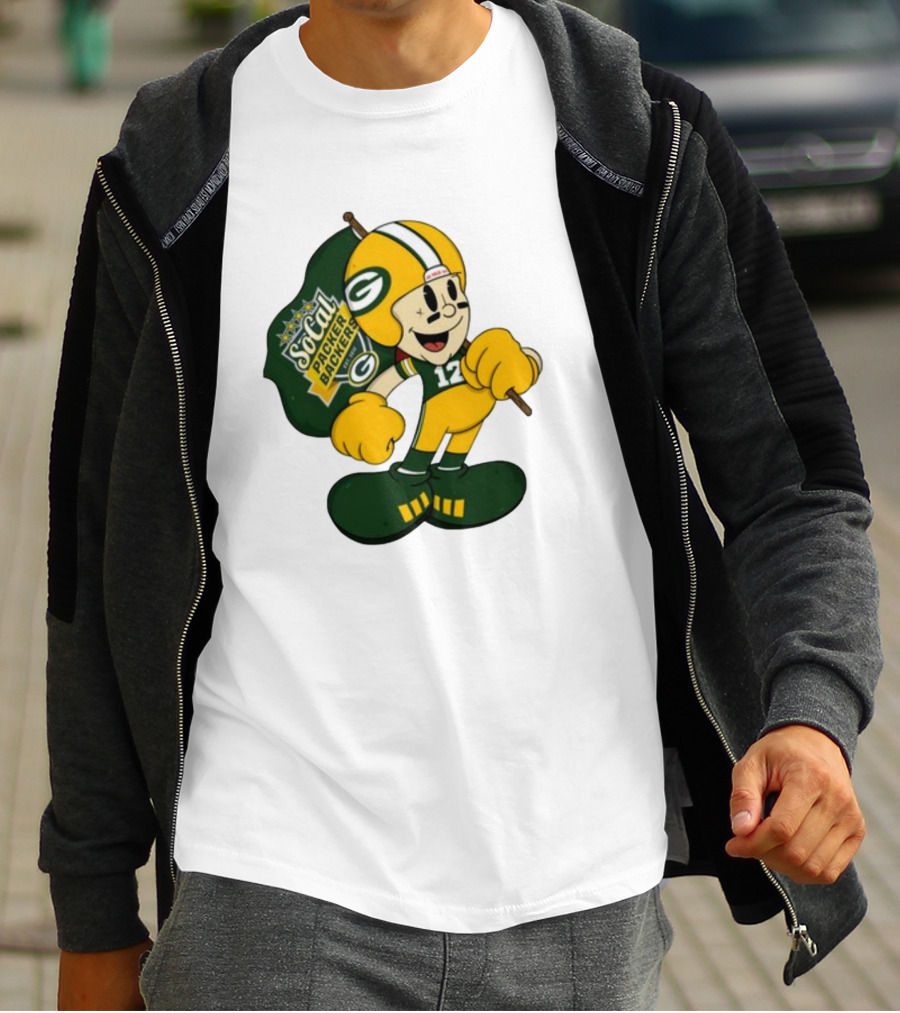 Socal Packer Backers 12 Retro Cartoon Football Character T-Shirt