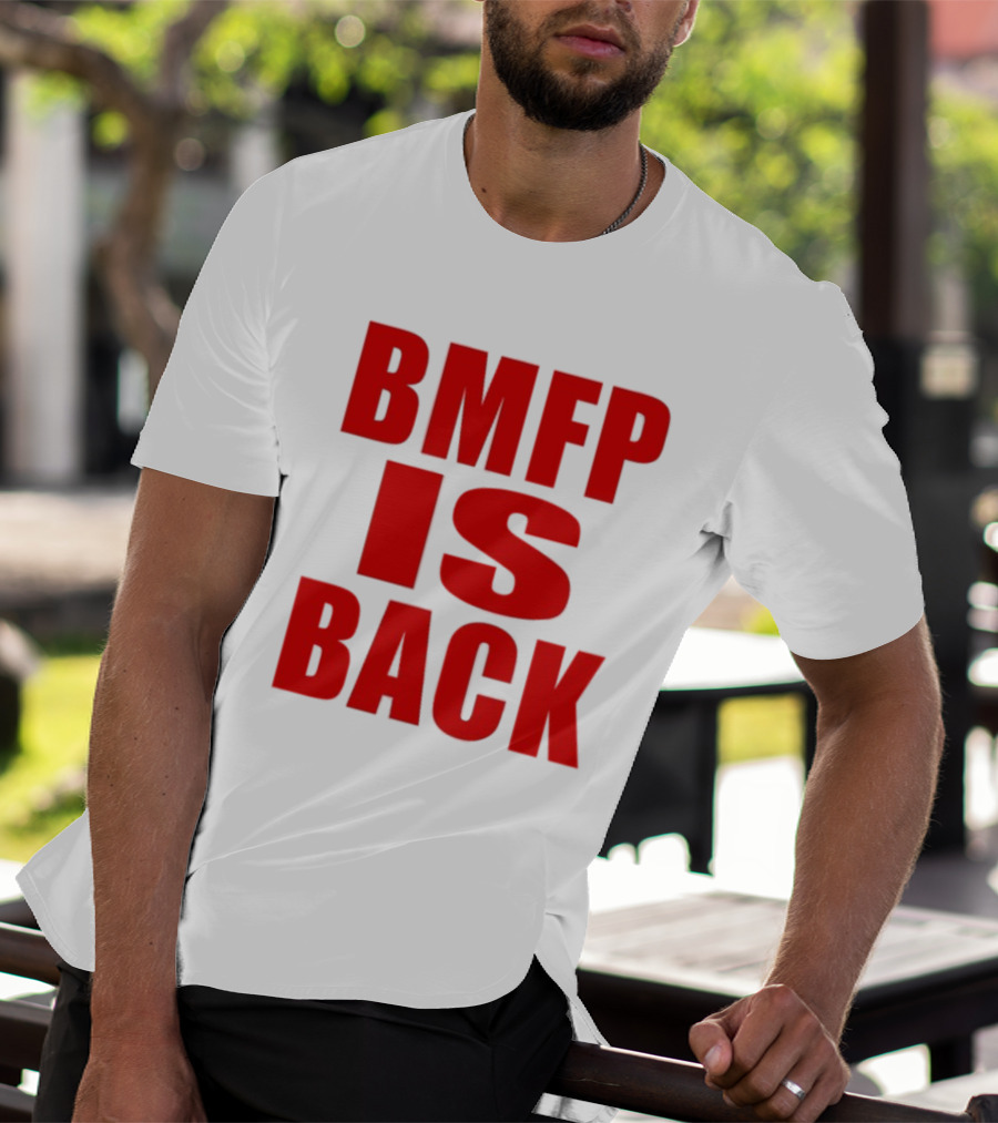 John Nabors BMFP Is Back Text In Bold Red T-Shirt