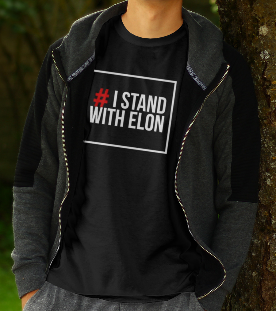 Alphafox78 # I Stand With Elon Hash Symbol T-Shirt
