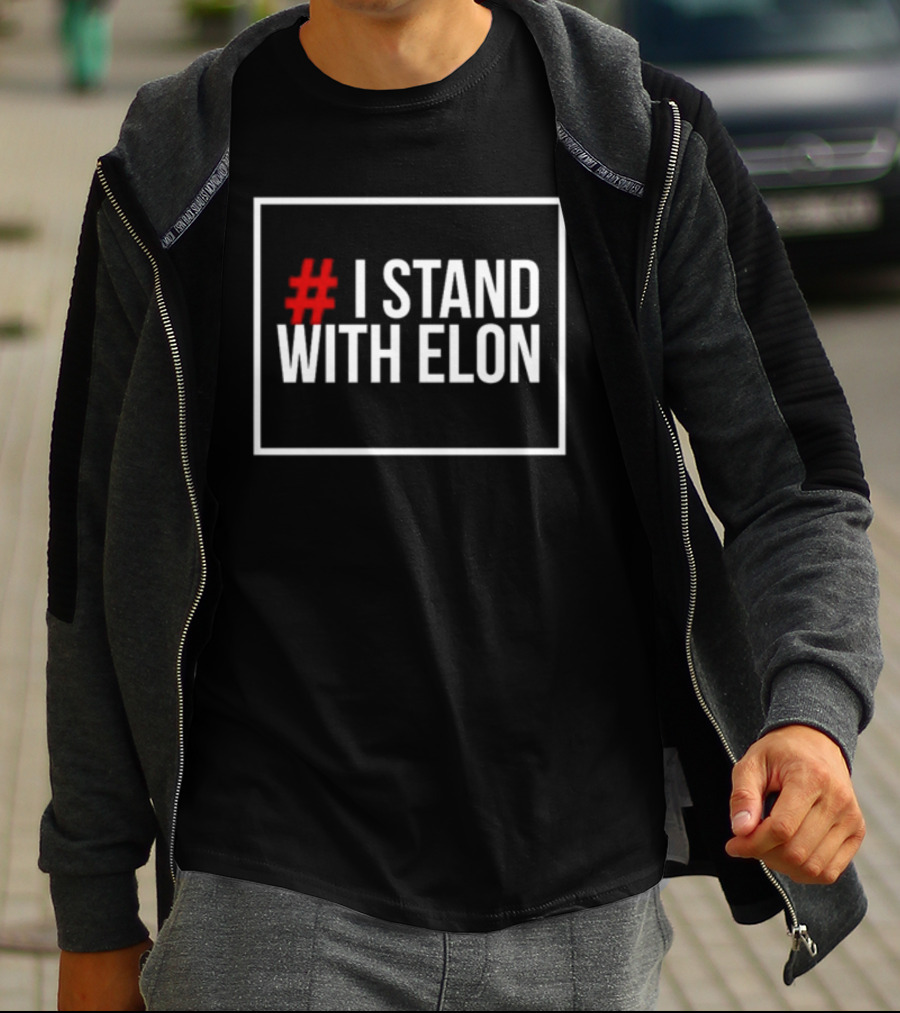 Alphafox78 # I Stand With Elon Hash Symbol T-Shirt
